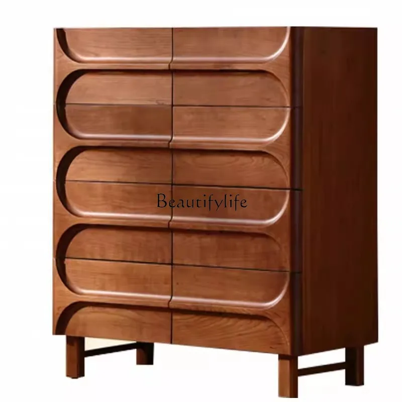 

* Средневековый сундук из цельного дерева, американская спальня в стиле ретро, прикроватная тумбочка, гостиная, входной шкаф