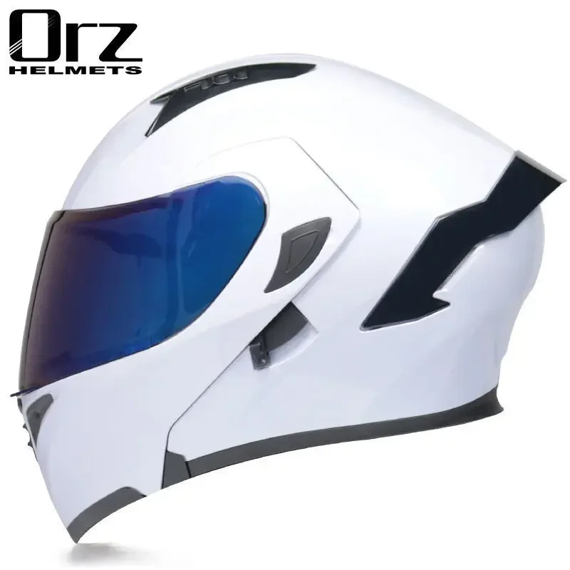 Hot Sales ORZ Fashion Motorcycle Helmet With Bluetooth Dual Mirror Film Head Helmet Men's Women Motorcycle Four Season Tail Wing