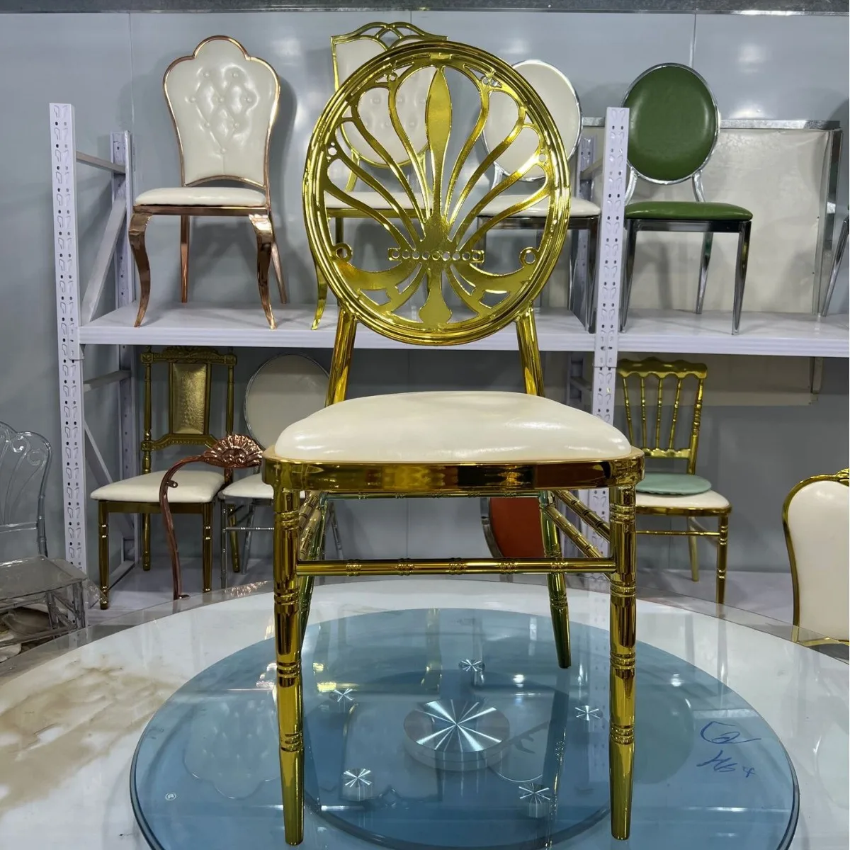

Factory direct sales new iron electroplated bamboo chair hotel banquet chair outdoor wedding restaurant banquet cha
