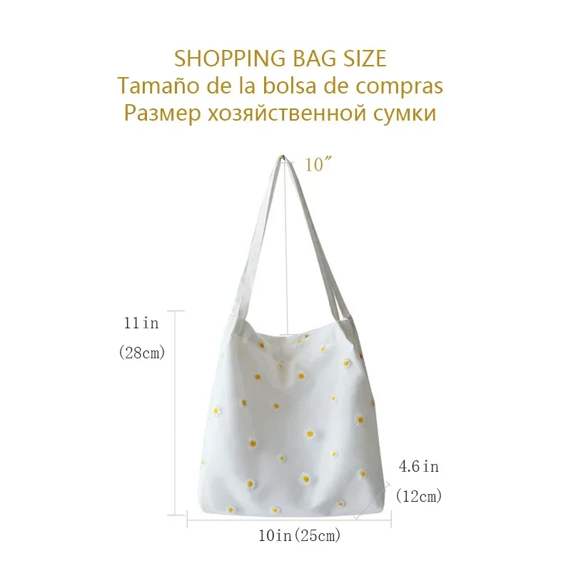 Spring/Summer New Canvas Bag Women\'s Single Shoulder Bag Korean Ins Lace Mesh Daisy Cloth Bag Handbag