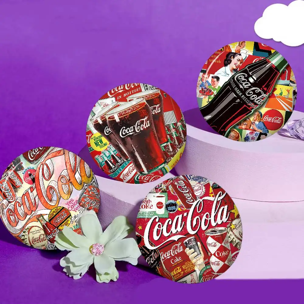 Broches Divertidos Redondos con Logo de C-COCA, 32/44/58 mm, Hechos a Mano, para Mochilas, Ropa, Accesorios, Insignias, Decoración de Sombreros