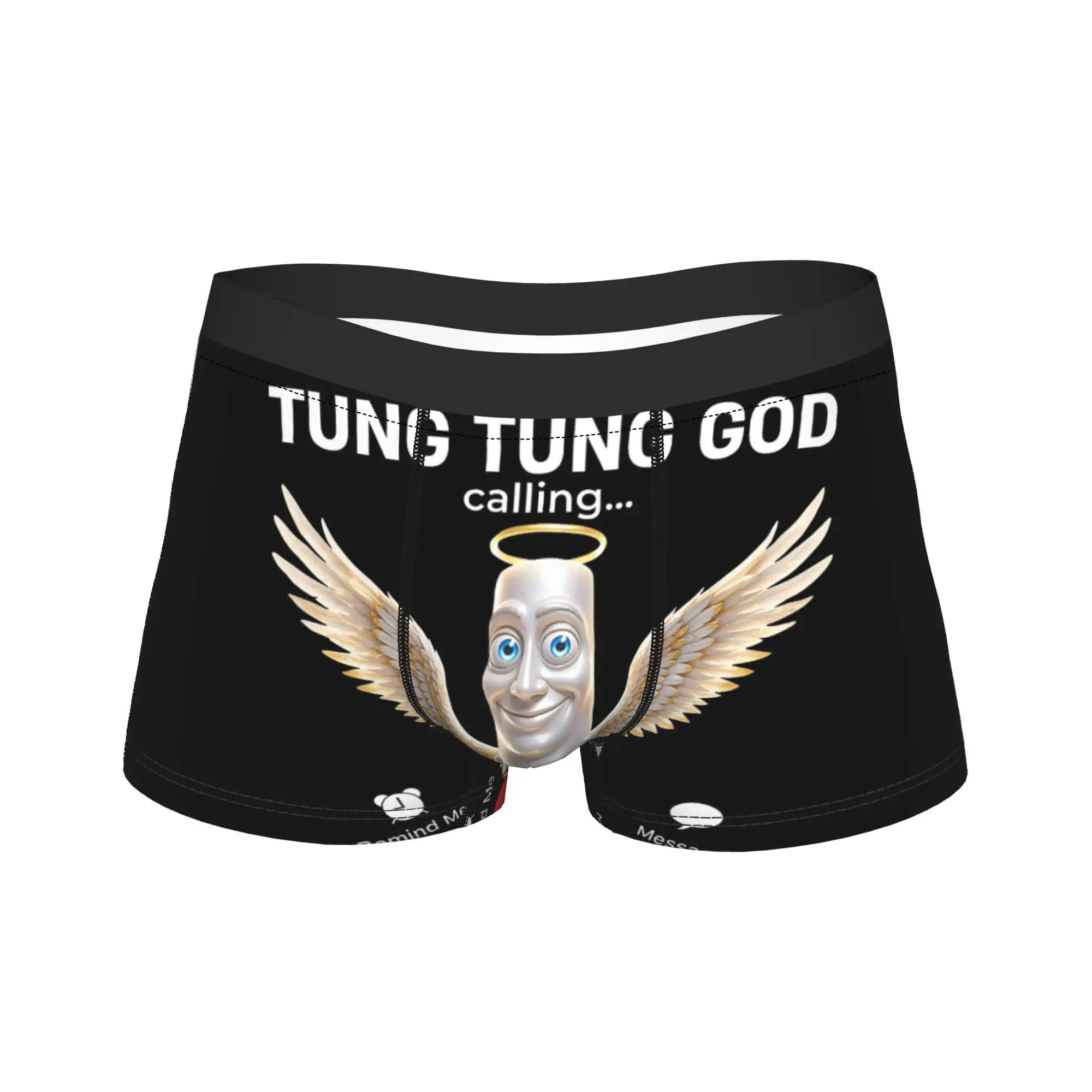 Angel Tung Tung God Sahur 2026 Brainrot Meme Phone Calling Underwear Males Underpants Boxer Shorts Trenky Shorts Briefs