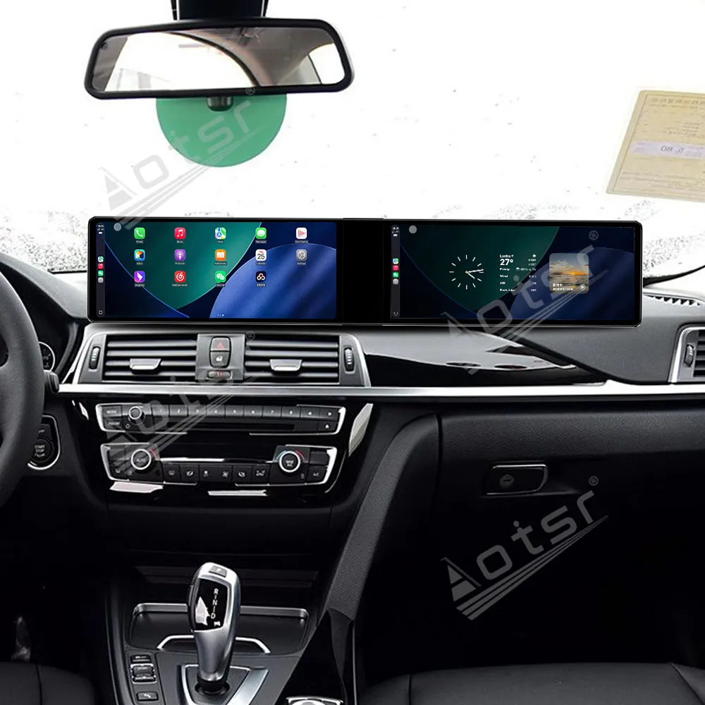 Premium Replacement Kit Dual 12.3 Inch HD Screen Android 13 DSP CarPlay GPS Car Accessories For BMW 3 4 Series 2013-2017 NBT EVO