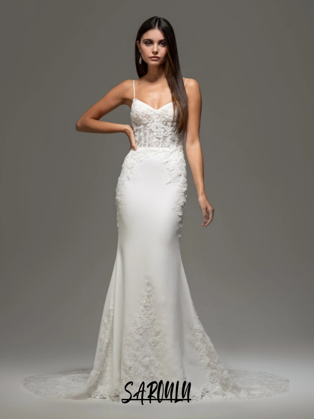 

White Spaghetti Straps Mermaid Wedding Dress 2026 Corset Satin Bridal Gown Charming Appliques Women Bride Wear Customized