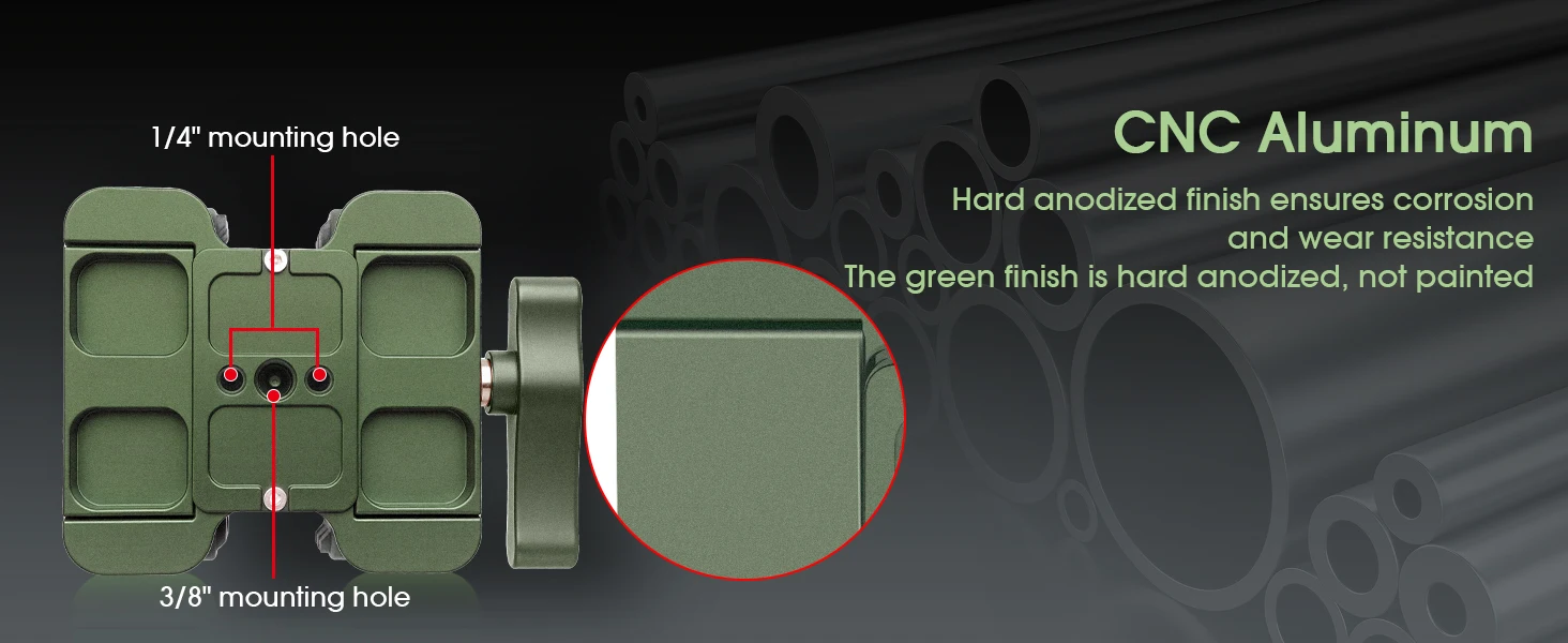 Manbily Jagd-Dreibein-Stativ Gewehrklemme Sattelhalterungsadapter für Schießsport U-3 Arca Swiss für Outdoor Aluminium – Detail 2