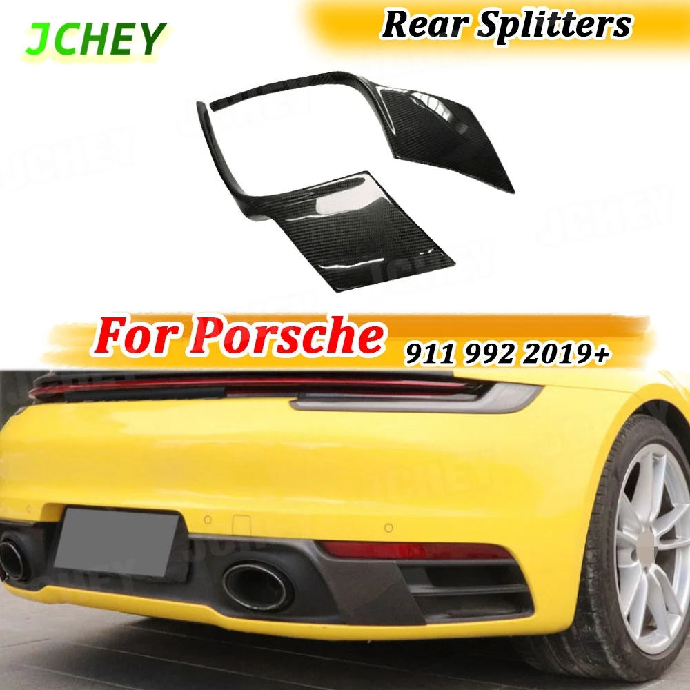 

JCHEY Carbon Fiber Rear Bumper Fins For Porsche 911 992 2019+ Side Fender Vent Trim Cover Body Kit FRP Car Accessories