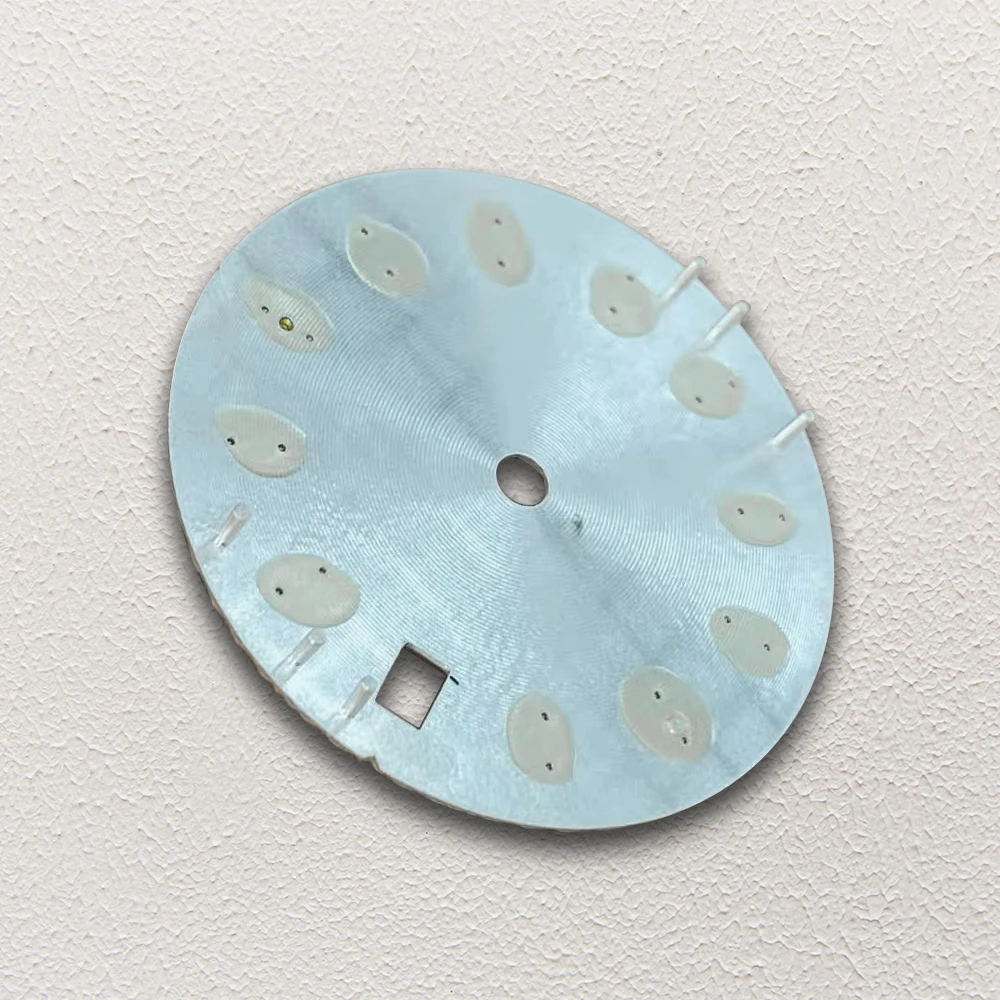28.5mm S Logo SKX007 Slope Dial Fit NH35/NH36/4R/7S Japanese Movement Green Luminous High-Quality Watch Modification Accessories