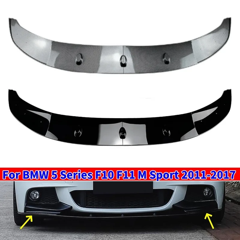 

Glossy Black/Carbonfiber Car Front Bumper Lip Diffuser Spoiler Kit for BMW 5 Series F10 F11 M Sport 2011-2017
