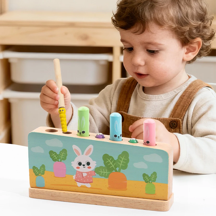 

Toddlers Montessori Wooden Sorting Toys Preschool Catching Worm Puzzle Game Educational Toy Set Children's Gifts Learning Toys