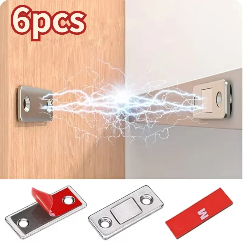 

6Sets Ultra Thin Cabinet Magnetic Catch Adhesive Drawer Magnet Catch For Kitchen Closet Door Closing Magnetic Door Catch Closer