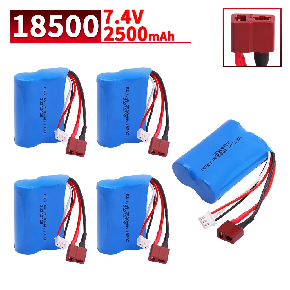 18500 7.4v 2500mAh Li-ion battery For HBX 16889 16889A 16890 16890A SG1601 SG1602 1/16 RC truck/cars spare parts 2S 7.4V Battery
