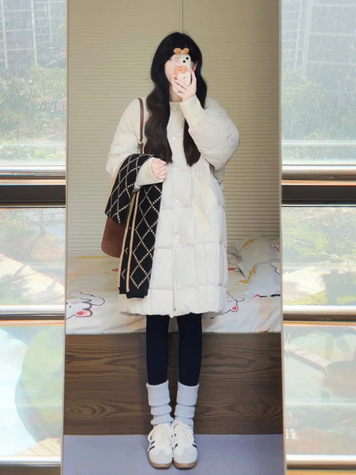 

Утепленное круглое пальто средней длины из хлопка для женщин больших размеров, теплое, в корейском стиле, с длинными рукавами