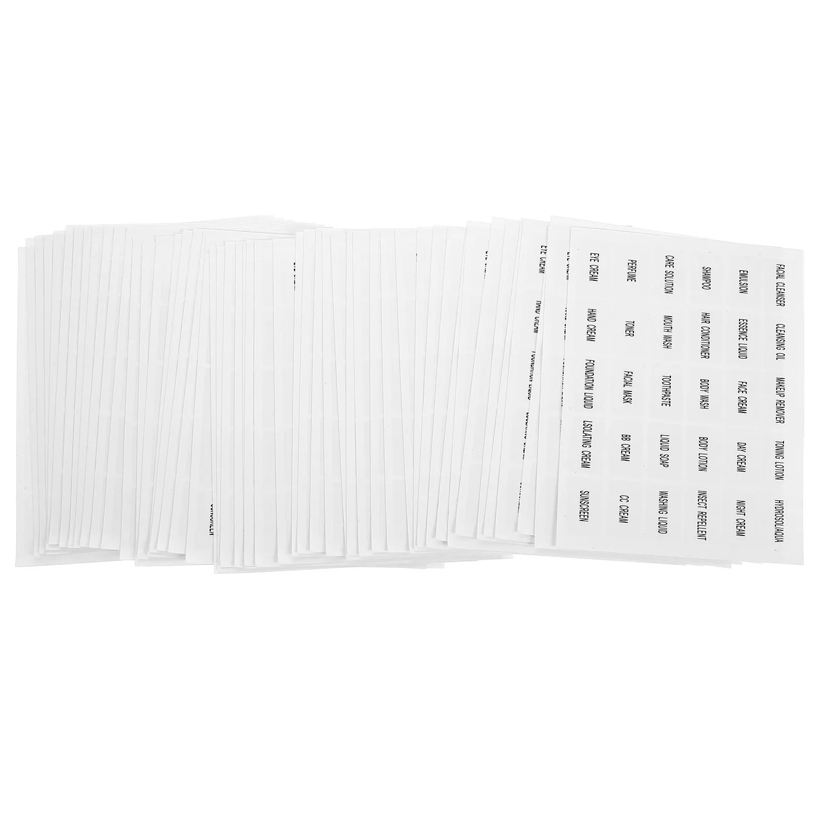 50Pcs Clear Waterproof Bathroom Labels for Bottles Travel Containers Skincare Jars Soap Dispensers Minimalist
