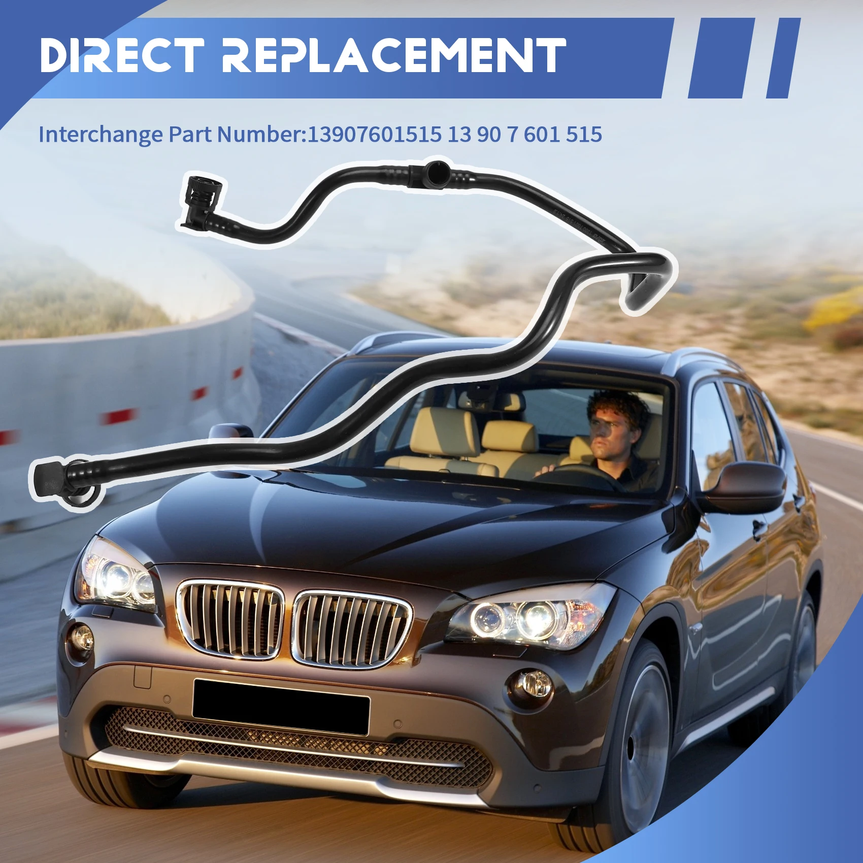 13907601515 Fuel Tank Breather Line For BMW E84 E89 F20 F20N F21 F21N Radiator Coolant Hose Water Pipe-X59A