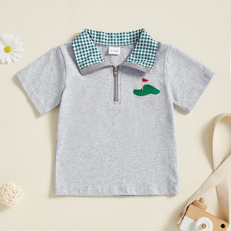 Children s Short Sleeve Tee with Fun Embroidered Design Perfect for Playtime or Casual Outings in the Summer