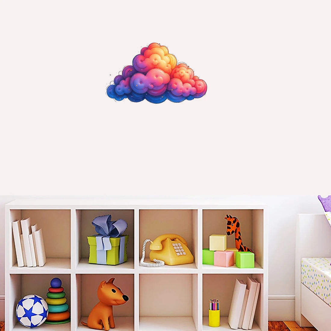 Three Ratels Beautiful cartoon clouds art wall sticker for home Decoration Waterproof Car Stickers