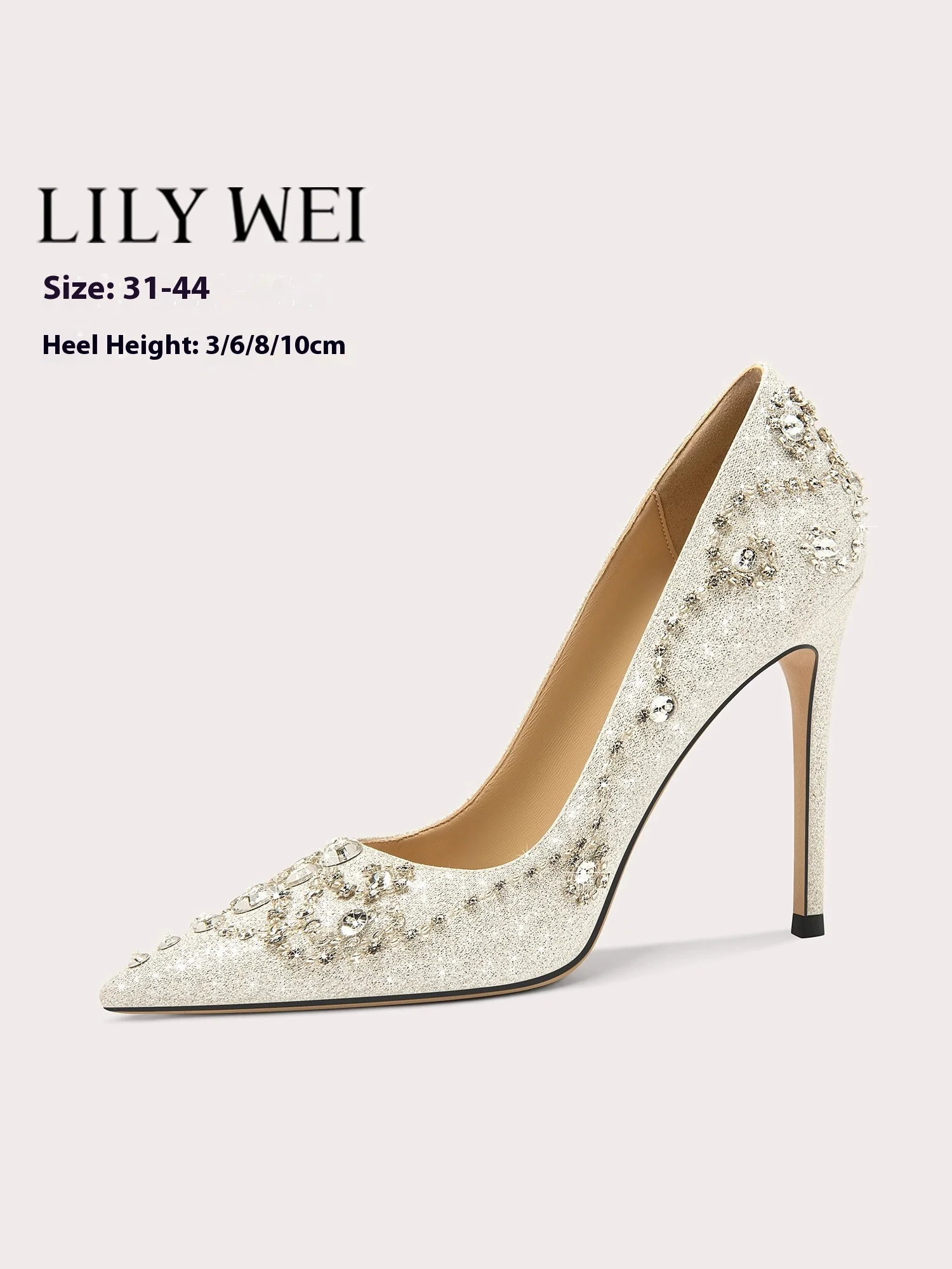 

Весенние туфли с острым носком и стразами, блестками и цветами, расшитые бисером, банкетные туфли большого размера, маленький размер, расширенная версия, тонкие женские туфли на высоком каблуке