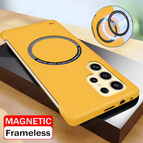 Slim PC Frameless Magnetic Phone Case For Samsung Galaxy S24 S25 S23 S22 S21 S20 Ultra FE S10 Plus Matte Cover S24 Ultra Cases