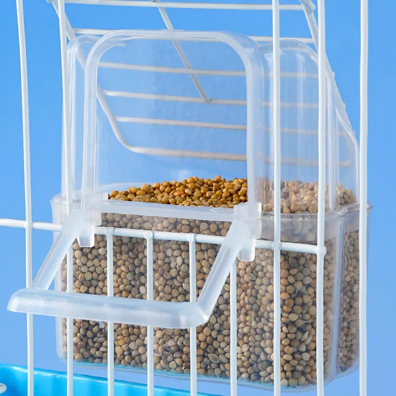 Comedero Transparente para Jaula de Pájaros, Tazón Colgante para Agua y Comida, Antiderrames, Accesorio para Jaula de Loros, Periquitos y Aves Pequeñas