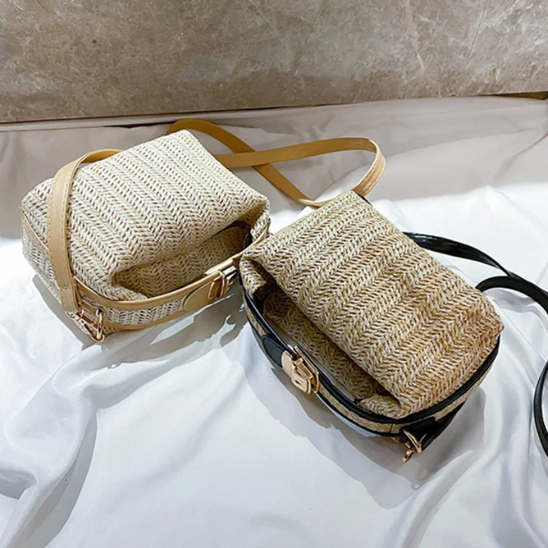 

Fashion Versatile Small Square Bag Brand Hand Woven Highquality Handbag Exquisite Summer Casual Seaside Beach Luxury Shoulde Bag