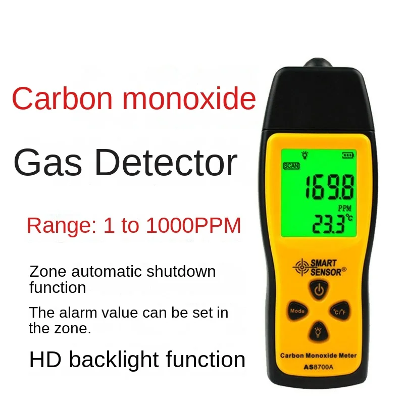 

Детектор угарного газа AS8700A, портативный промышленный бытовой детектор утечки CO AR8700A