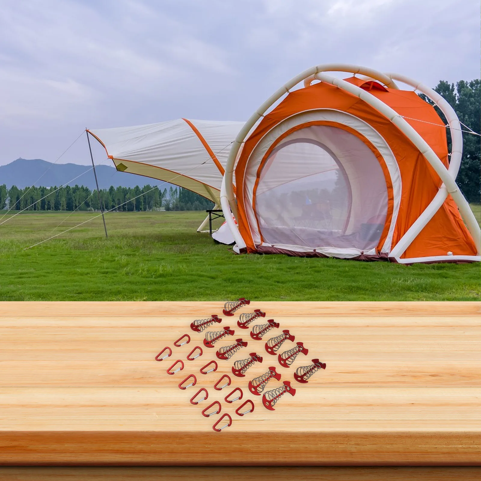 12 For Durable For Outdoor Deck Anchors with Fishbone Design and Adjustable Tension for Securing Tent and Furniture