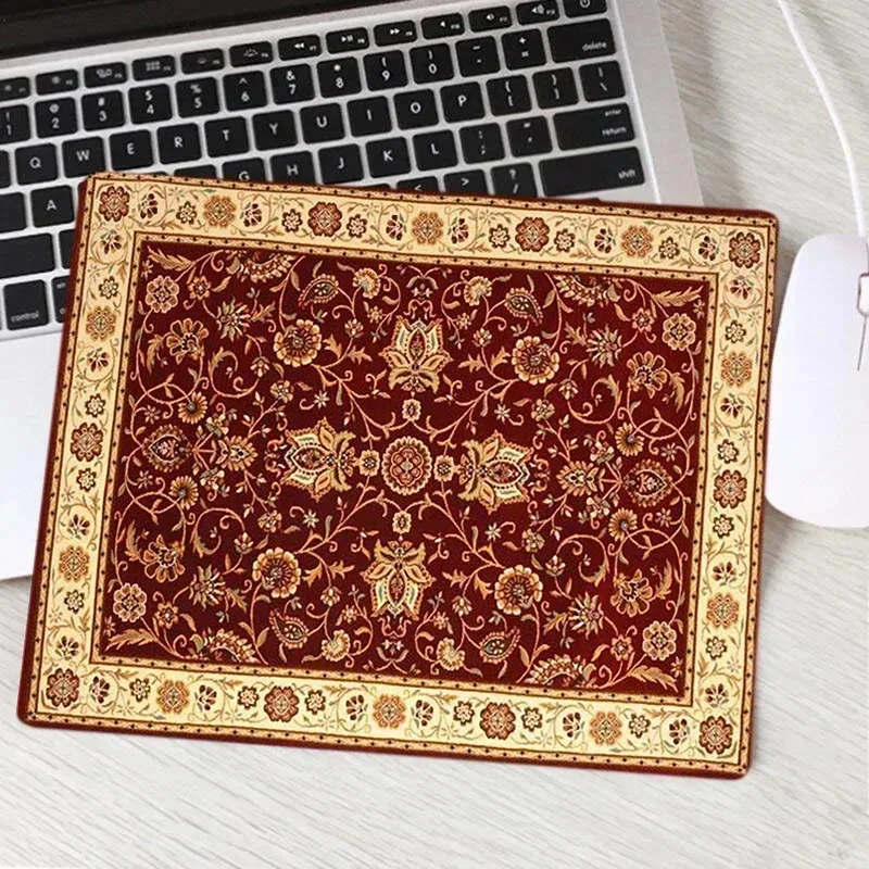 Persian Style Mouse Pad Beautiful Oriental Pattern Mice Mat Small Vintage Table Carpet 25x29 Non-slip Office Deskpad Home Decor