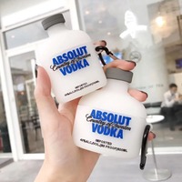 For AirPods 4 3 2 1 Pro Pro2 Earphone Case 3D Vodka Silicone Cartoon Headphone Box With Pendant Cover
