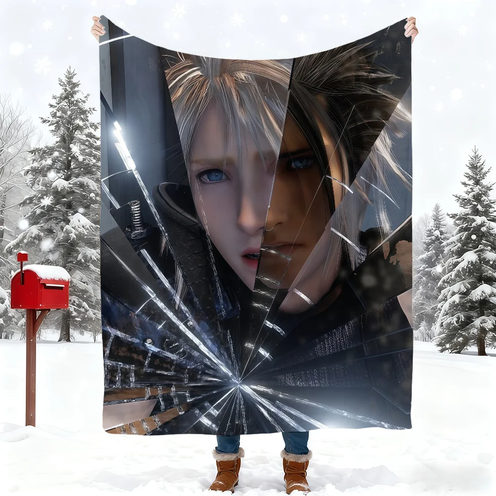 F-Final Fantasy C-Cloud Strife Game Blanket Blanket for Home Bedroom Bed Sofa Picnic Travel Office Cover Blanket Kids