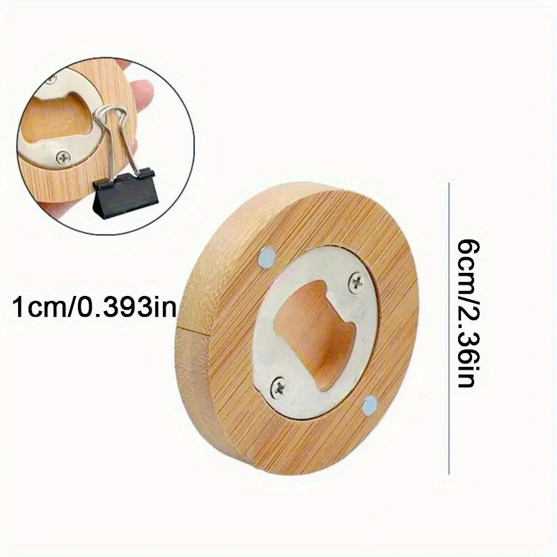 35pcs Individual Packing DIY Blank Bamboo Bottle Opener with Fridge Magnet  Perfect for Wedding Gifts DIY Engraving Printing