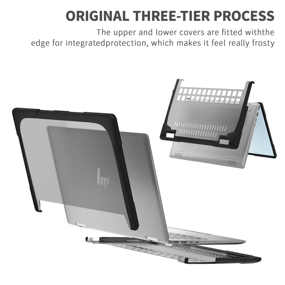 حافظة كمبيوتر محمول جديدة لـ Hewlett-PackardHP ENVY X360-14 بوصة 2024 أربعة ركن مضادة للسقوط تبديد الحرارة قوس واقي