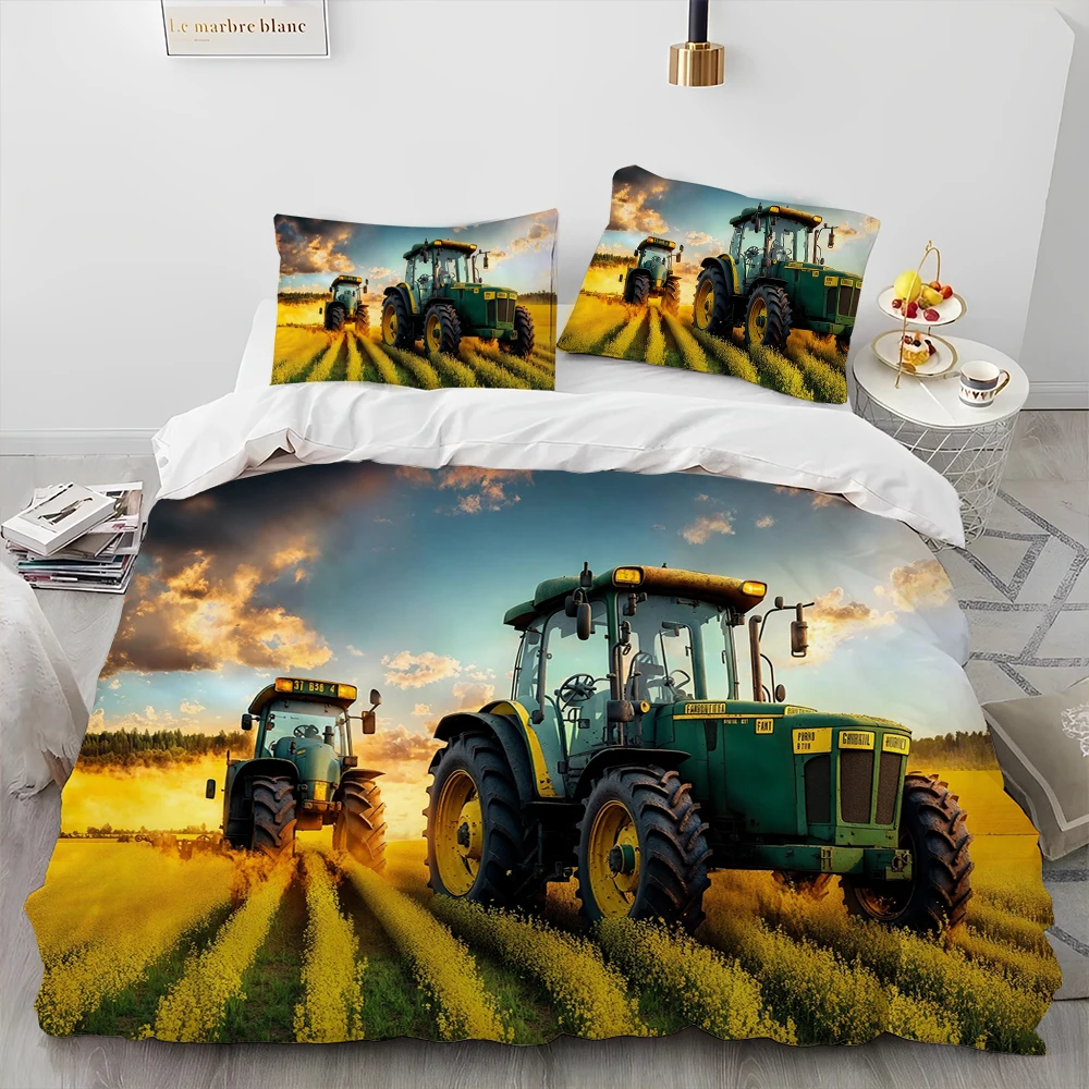 Imagem -05 - Car Tractor Truck Series Comforter Bedding Setduvet Cover Bed Conjunto Quilt Cover Fronha King Queen Size Conjunto de Cama Kids 3d 3d