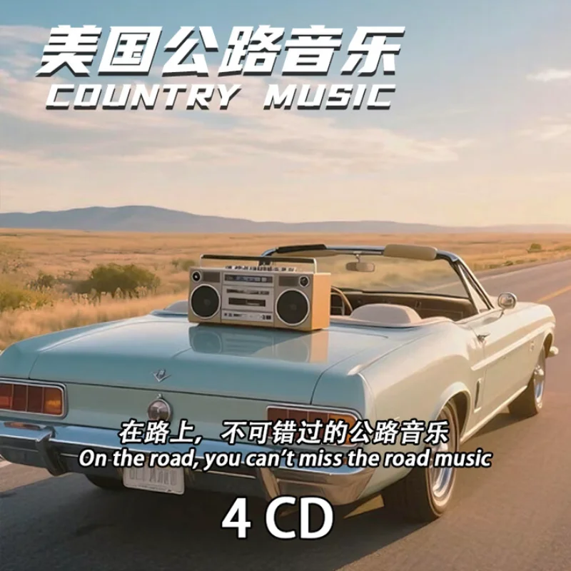 Route 66 American Road Trip CD: Classic Rock & Country Music Album for Car,4CD