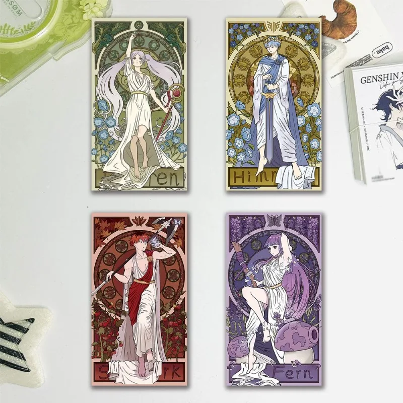 4Pcs/Pack 2025 Retro Cute Anime Merch Fans Collection Character Card Birthday Gift