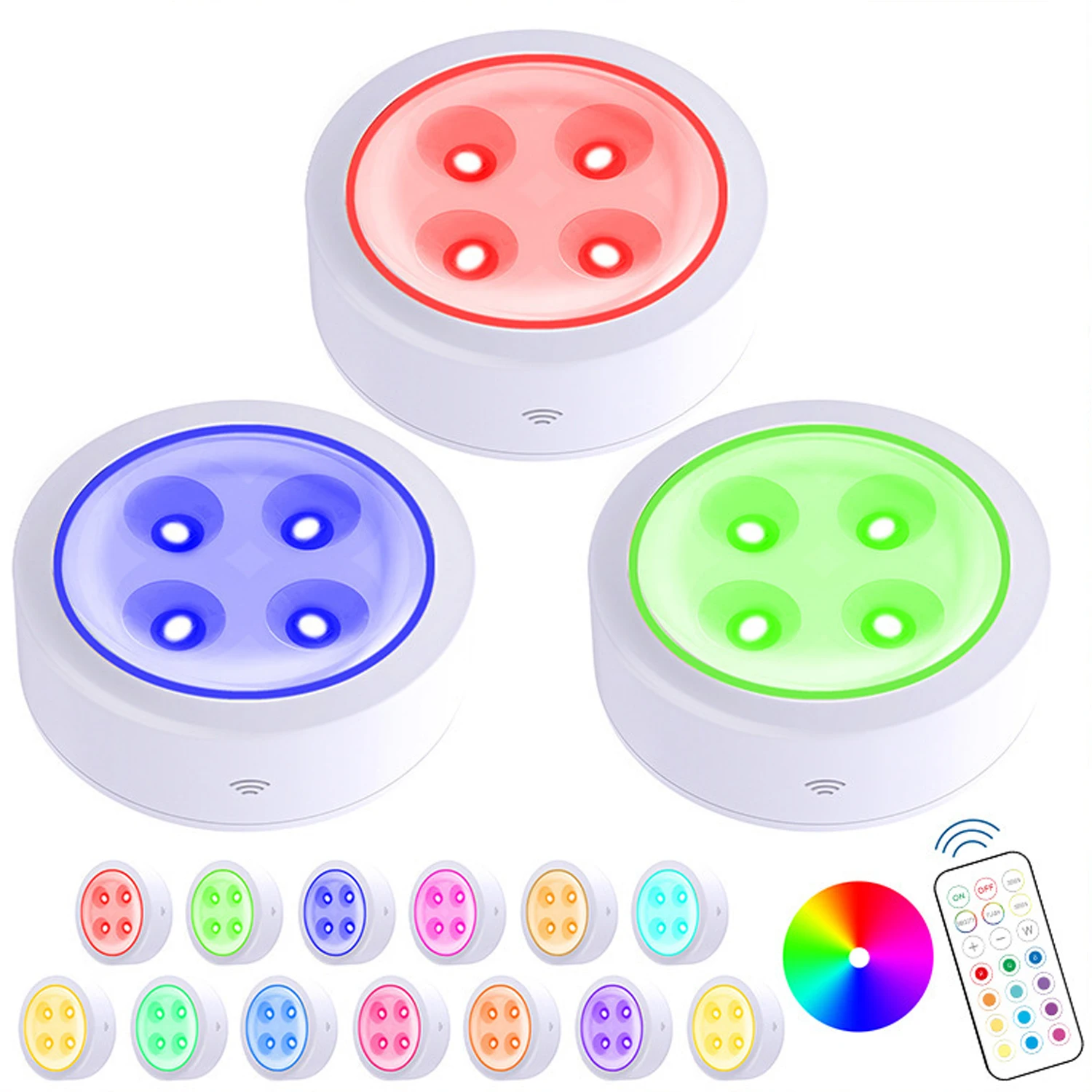 

Wireless Remote Control Lamp Dimmable RGB Wall Light Battery Powered Touch Sensor Closet Lamp Kitchen Hallway Stairs Lighting