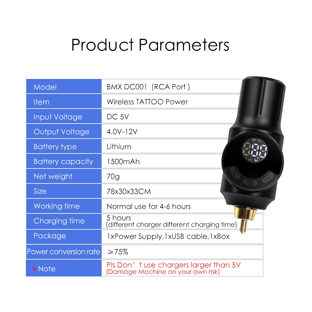 Nový tetování energie poskytnout bezdrátový RCA sytý tetování baterie digitální pro rotační tetování pero trvalý líčení stroj poskytnout