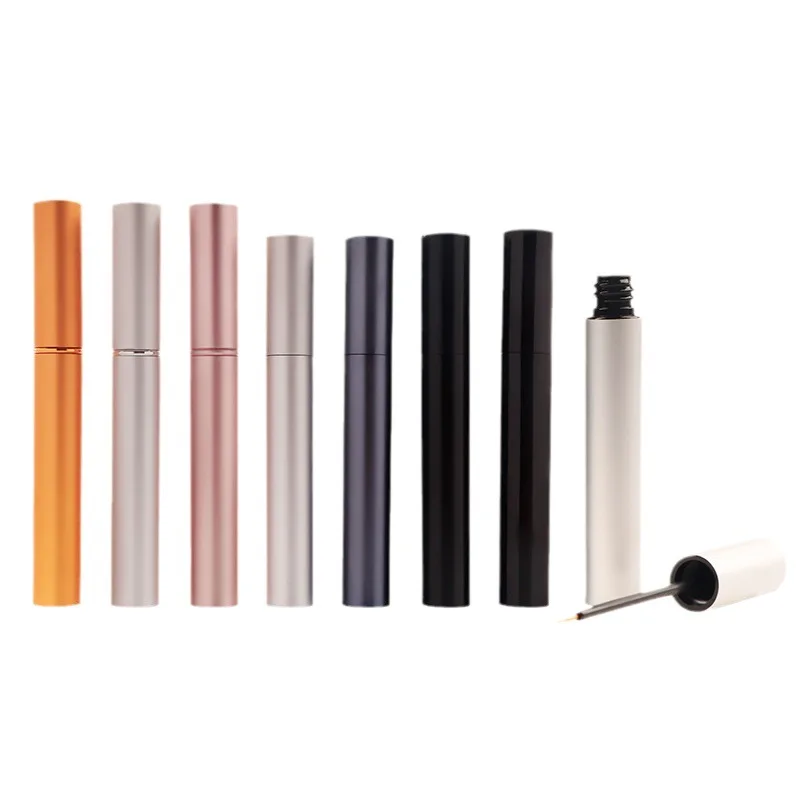 5ml Empty plastic Matte Silver Eyeliner tubes Vials Bottle Containe Eyeliner Brush Applicator for DIY Eyelash Growth Oil view 5