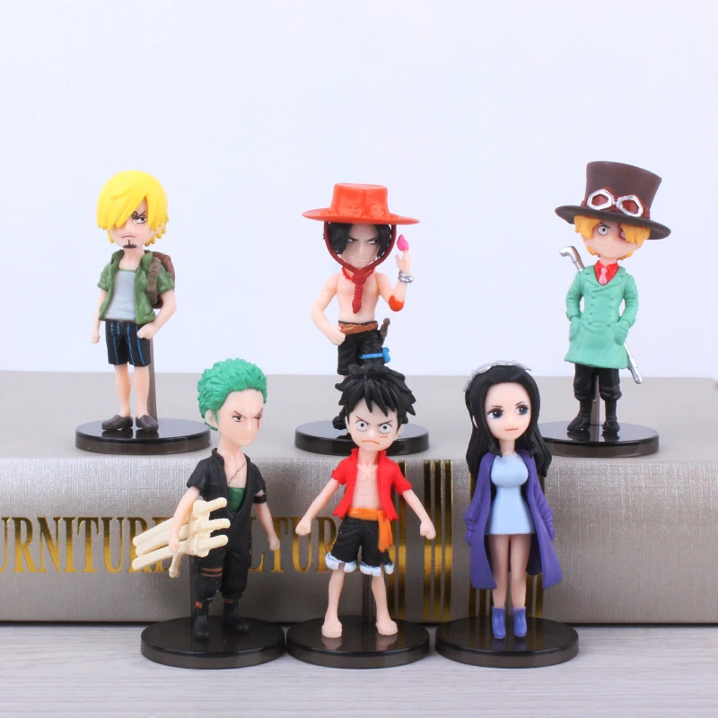 Anime One Piece Luffy Sanji Roronoa Zoro Sabo Boa Hancock PVC Action Figure Statue Collectible Model Kids Toys Sets Props Doll