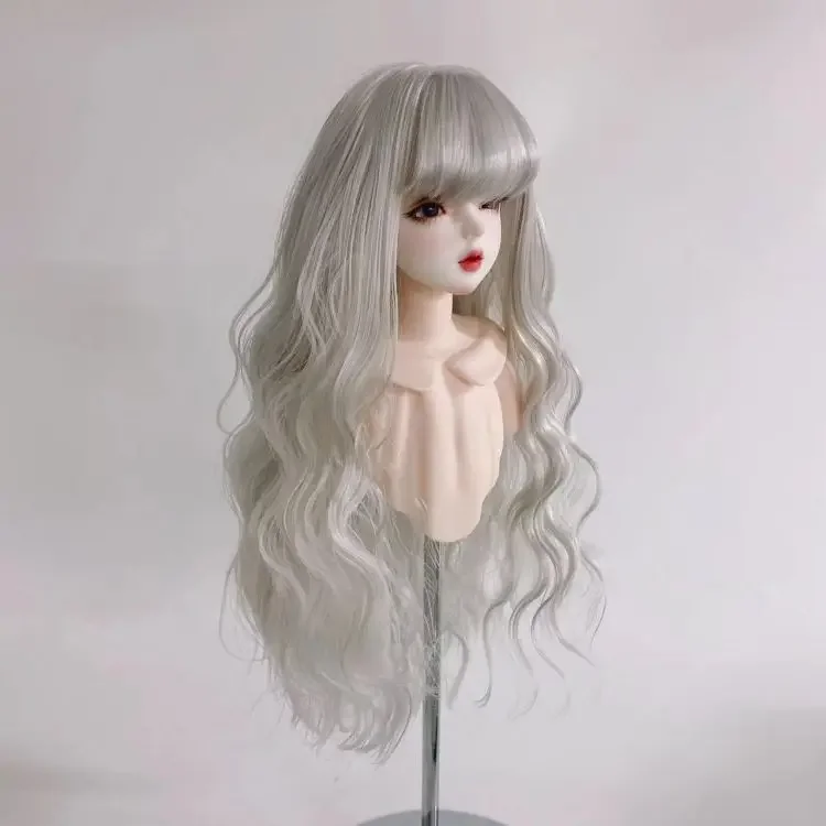 New Doll Wig for 1/3 1/4 1/6 Bjd Doll Silver Gray Fake Hair Girl Toys Diy Dress Up Fashion Doll Accessories