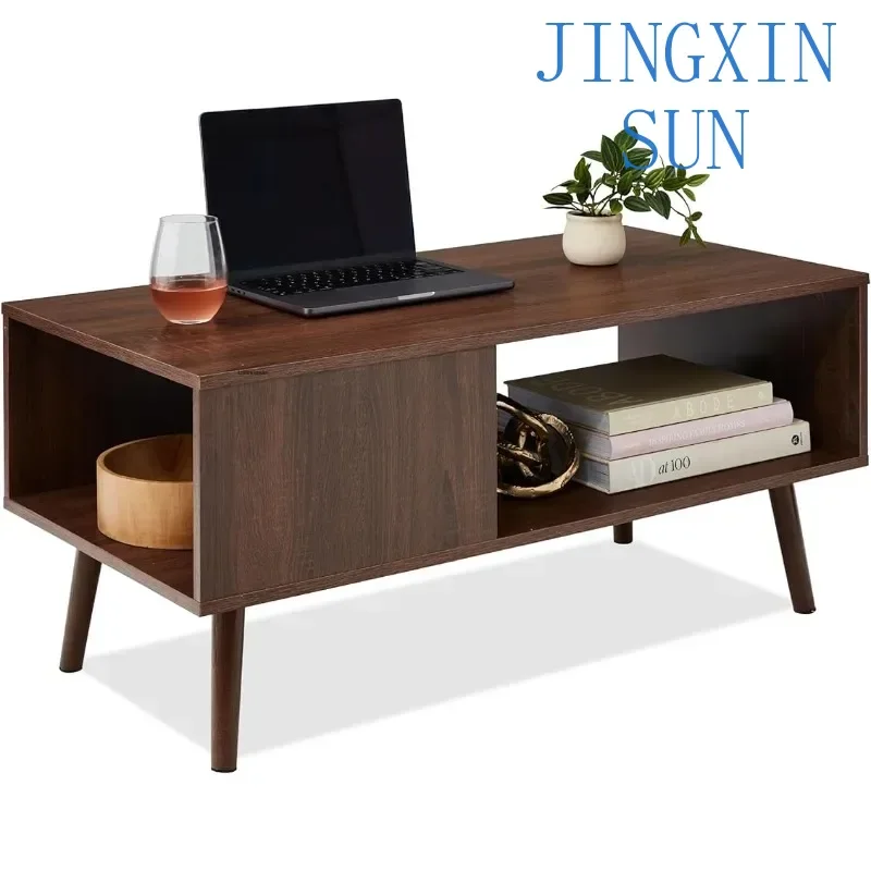 Wooden Mid-Century Modern Coffee Table, Accent Furniture for Living Room