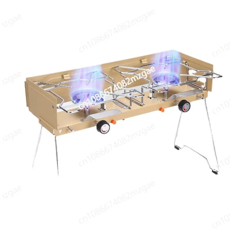 

Camping stove Portable outdoor double head stove Multi-pot use