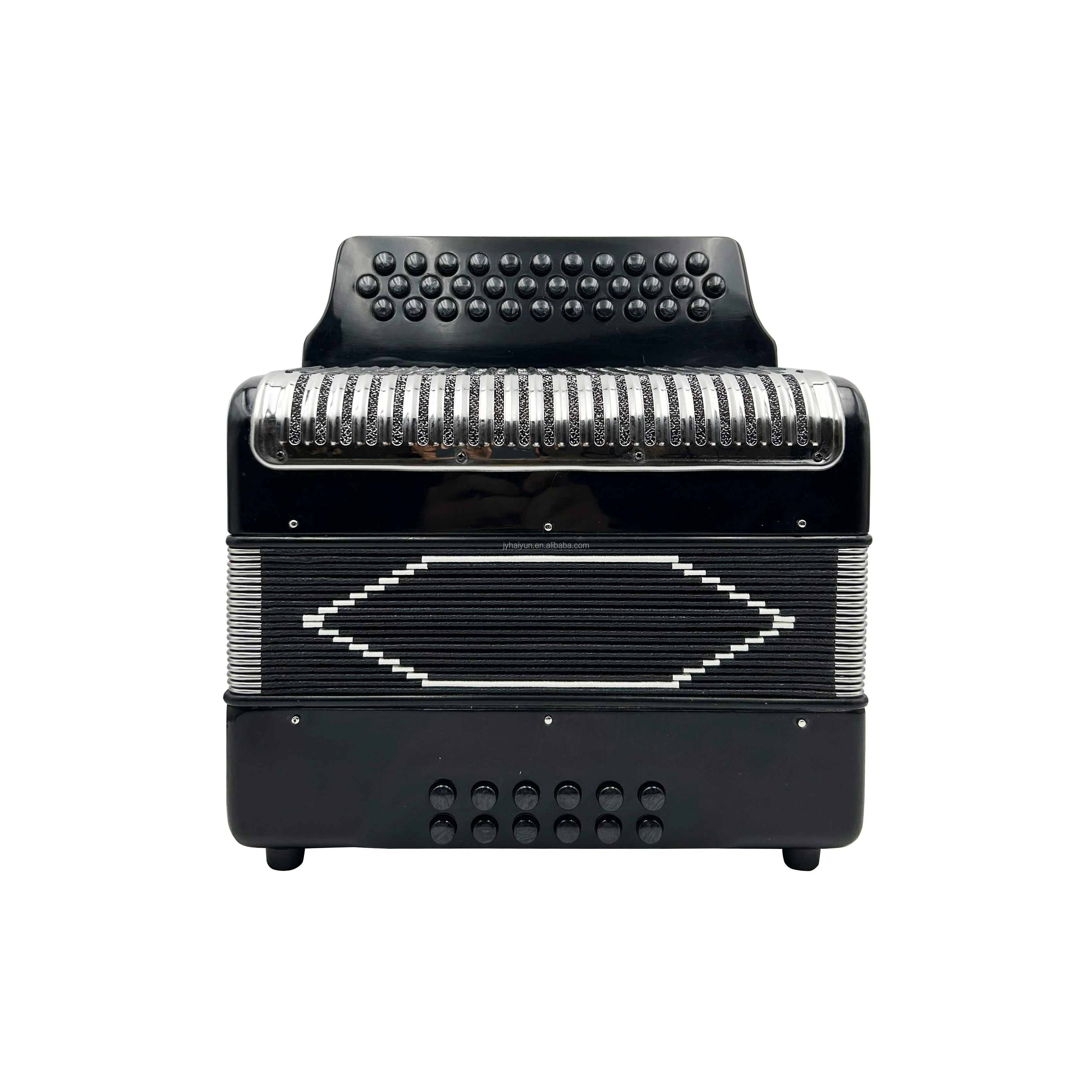 High Quality 34-Button 12-Bass Accordion JB3412 Professional Style Diatonic Instrument For Students Black Color
