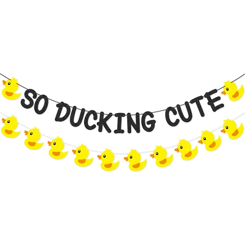 So Ducking Cute banner garland rubber Duck birthday party decorations