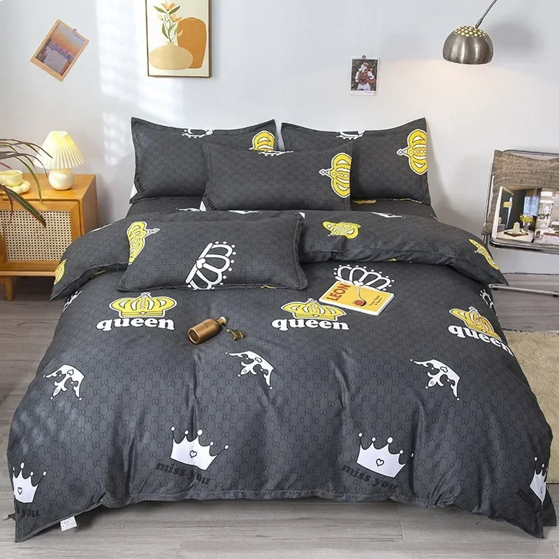 Duvet Cover Flat Sheet Pillowcase 4 pcs/Set Comforter Covers Bedclothes Single Double Size Bedding Set Home Textile