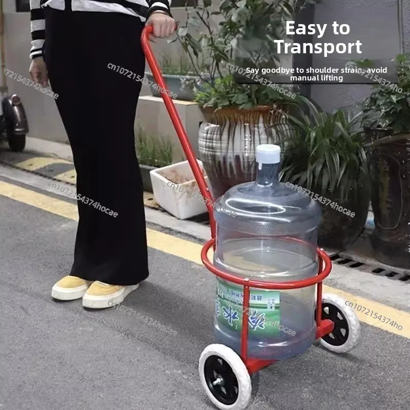 Home Use Small Hand-Pulled Trash Cart Automatic Water Dumping Simple Design Portable Hand-Push Cart for Household Organization