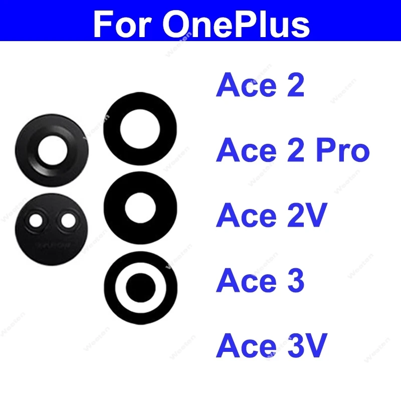 Rear Lens Glass For Oneplus 1+ Ace 2 3 Pro Ace 2V 3V Back Camera Glass Small Big Lens Glass with Sticker Repair Spare