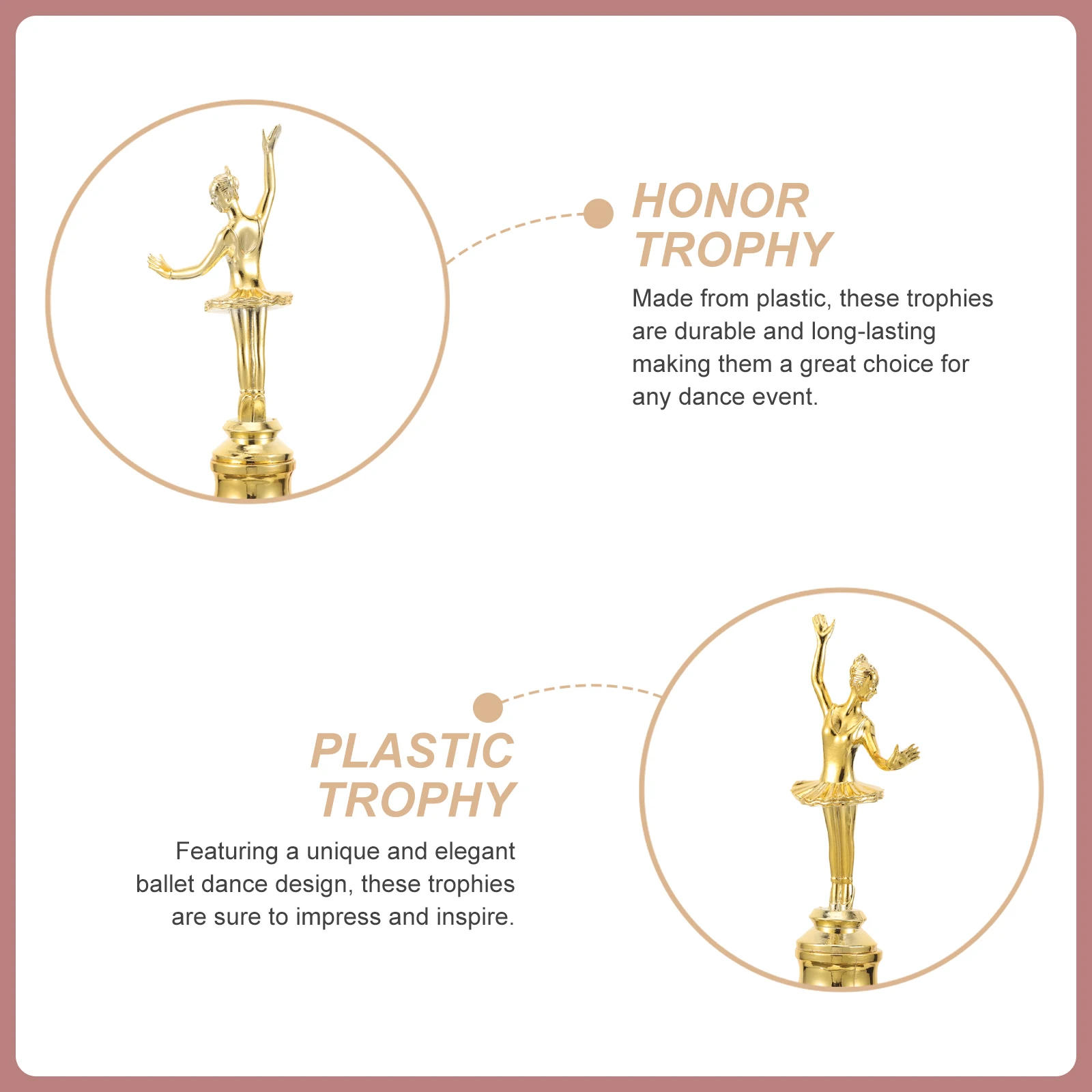 

Plastic Ballet Dance Trophy Elegant Dancing Ballet Trophy for Dance Events Competitions Recitals Appreciation Gift Female Award
