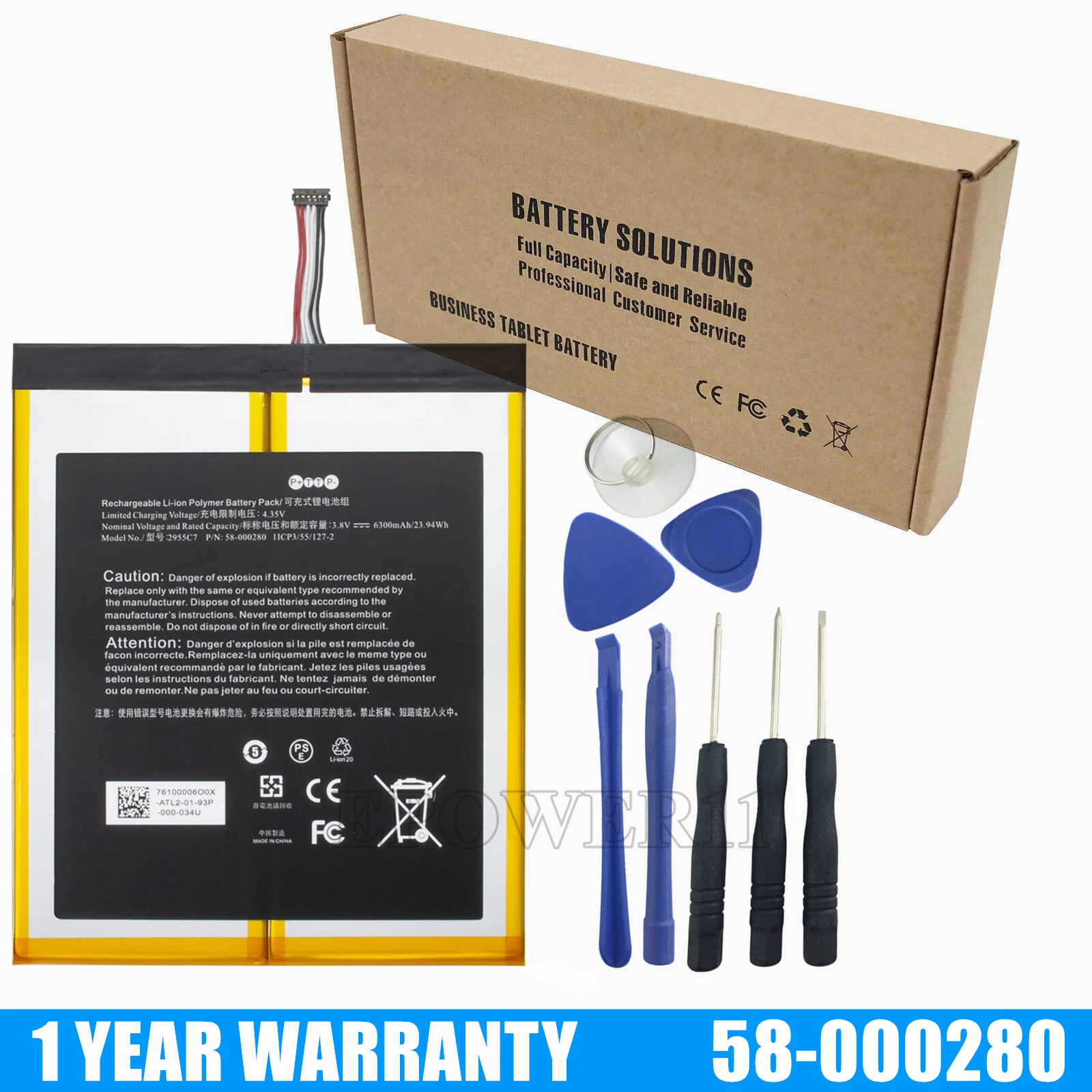 OEM New Battery 58-000280 2955C7 26S1015 A2110 For Amazon Fire HD 10 9th Gen 10.1