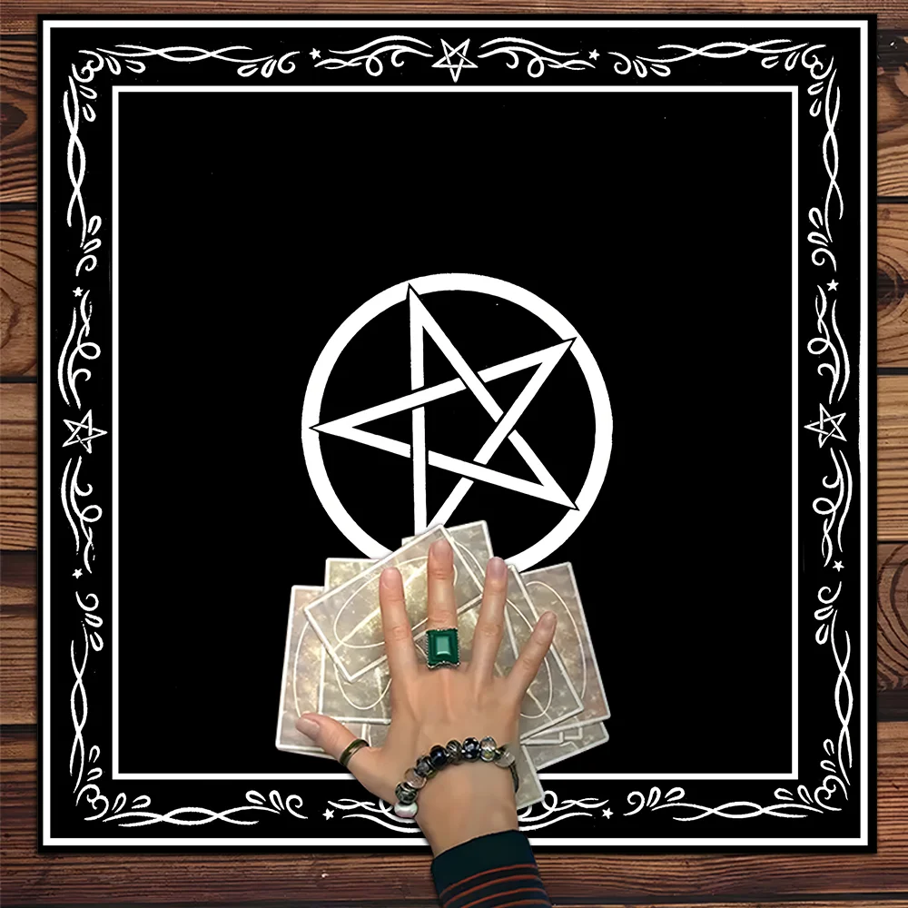 

Mystery Star Tarot Card Tablecloth Witchcraft Astrology Polyester Tarot Mat Witch Altar Cloth Divination Cloth Card Pad