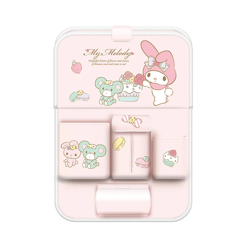 Sanrio Hellokitty-車のシートバック収納ボックス,漫画の多機能折りたたみ式ゴミ箱,カワイイ,インテリアデザイン,女の子へのギフト